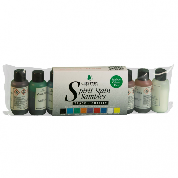 spirit stain sample kit rainbow colours