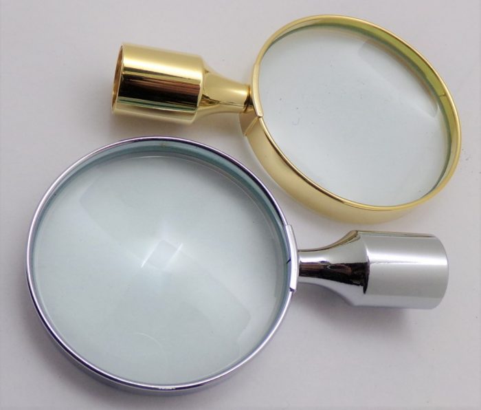 Magnifying Glass, gold or chrome