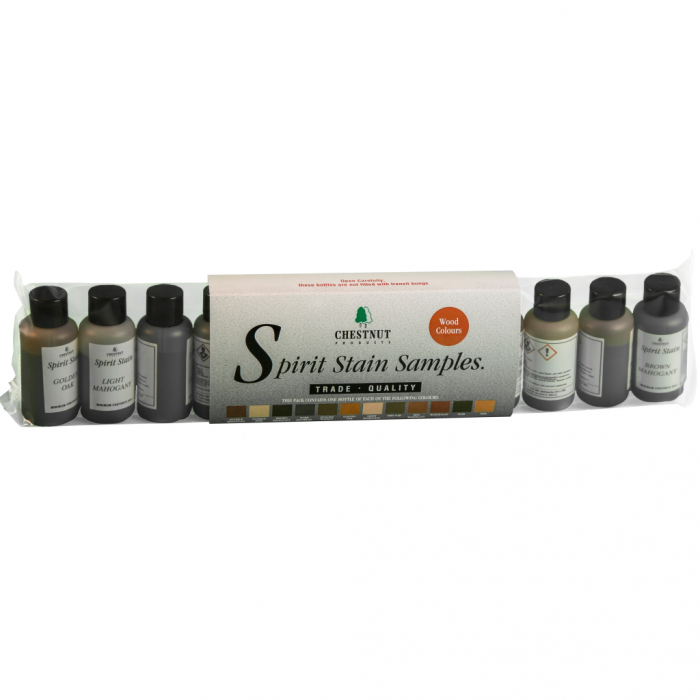 Spirit stain wood colours sample kit