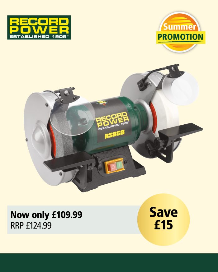 8" Bench Grinder with 40mm white stone